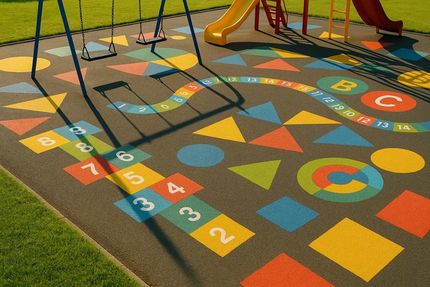 Thermoplastic playground games supporting structured outdoor learning